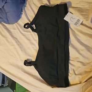 Black ribbed swim suit top